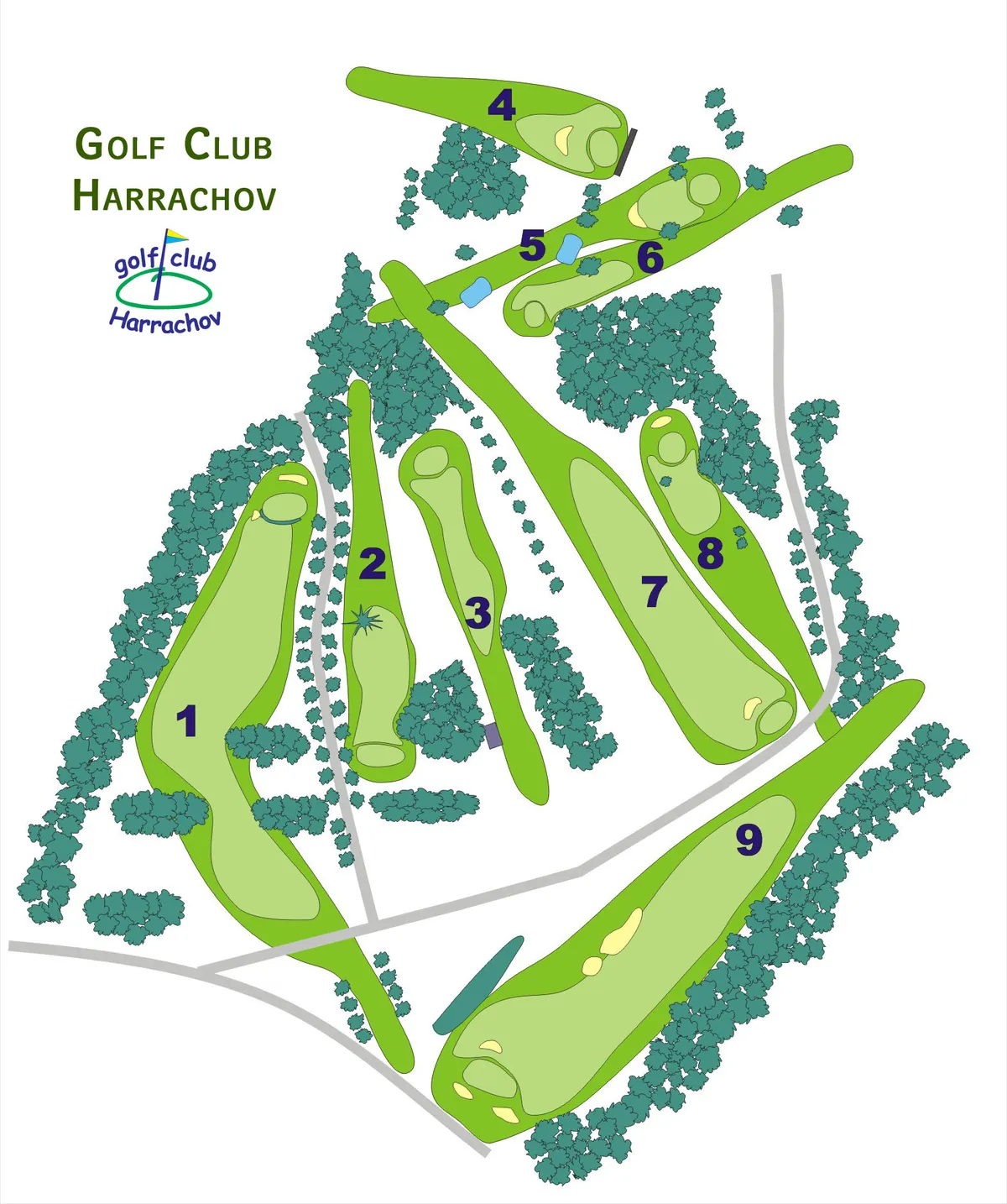 Mapa golfového hřiště Harrachov